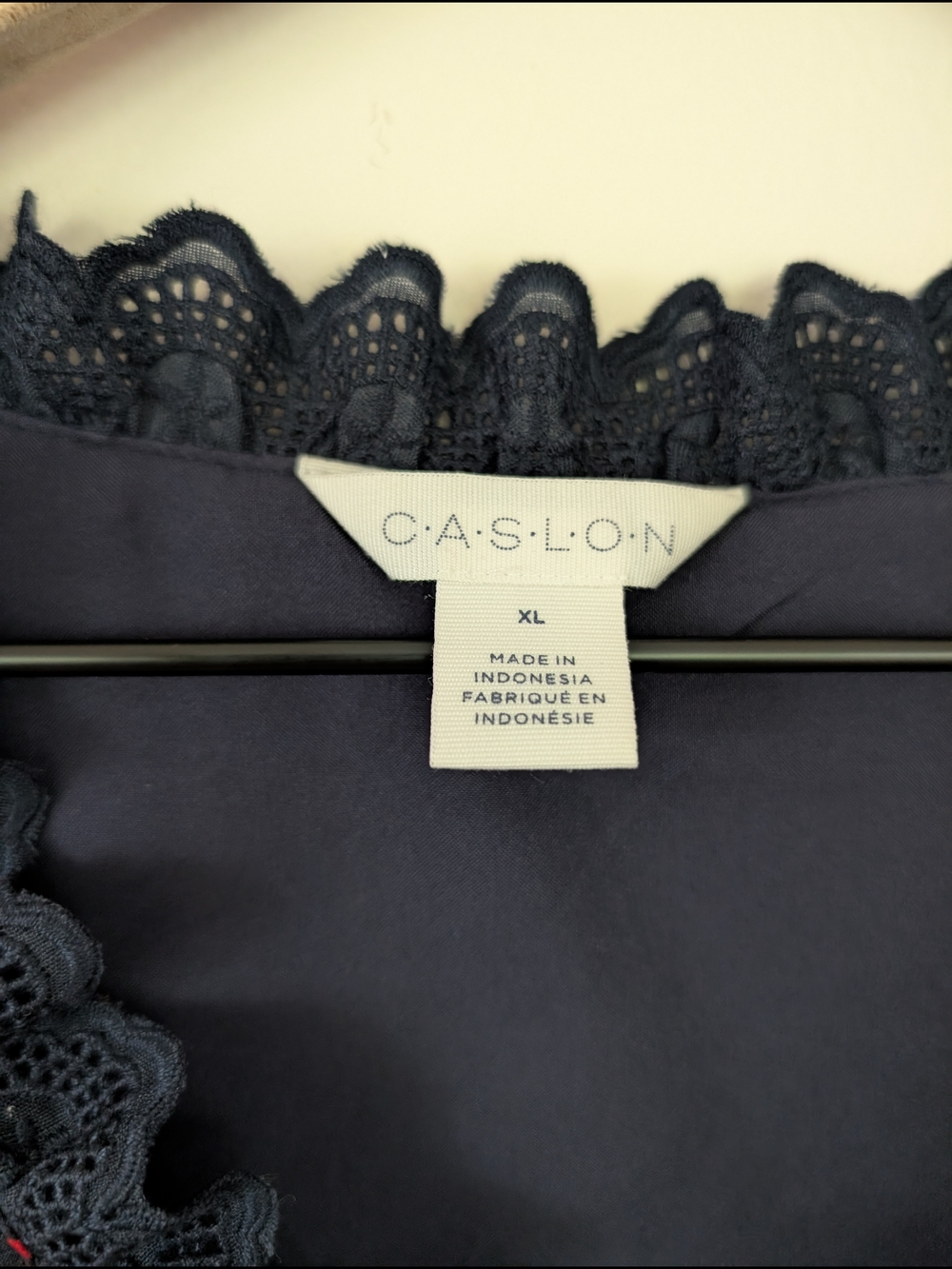 Caslon Navy Lace-Trim Dress XL - Picture 4 of 5